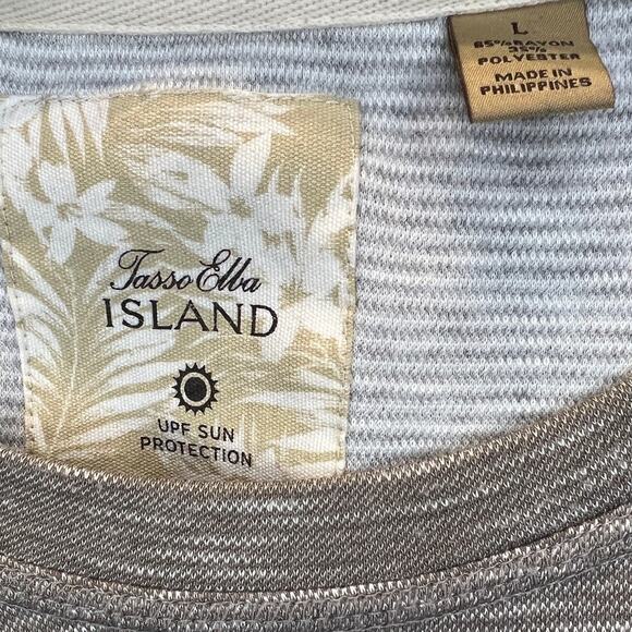 Tasso Elba Island T-shirt Mens Size Large Gray Super Soft w/ UPF Sun Protection - Picture 6 of 6